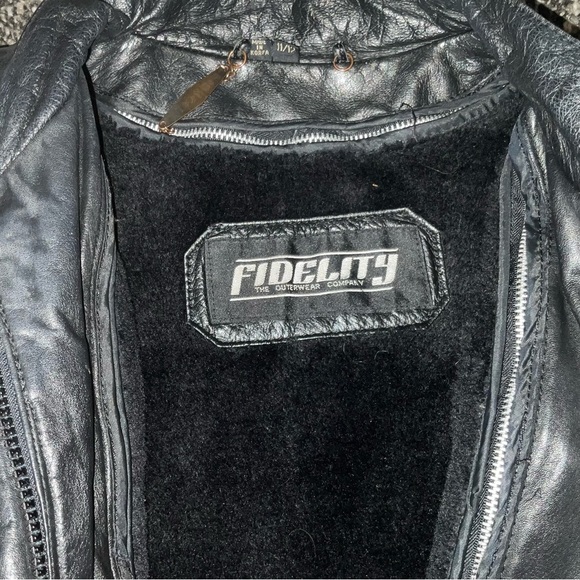 VNTG 80s Fidelity Lined Genuine Leather Jacket Zip out lining - Picture 12 of 14